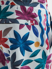 Reiss Swimwear | Arizona Floral Print Drawstring Swim Shorts Black Multi - Men