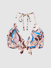 Reiss Swimwear | Audrinna Underwired Abstract Print Triangle Bikini Top Multi - Women