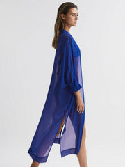Reiss Swimwear | Ava Sheer Kaftan Cobalt Blue - Women