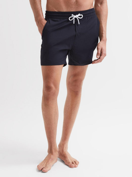 Reiss Swimwear | Beach Plain Drawstring Swim Shorts Navy - Men