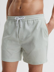 Reiss Swimwear | Coast Striped Drawstring Swim Shorts Mint/white - Men