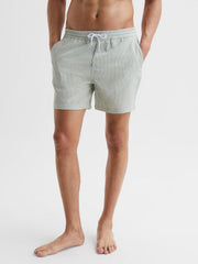 Reiss Swimwear | Coast Striped Drawstring Swim Shorts Mint/white - Men