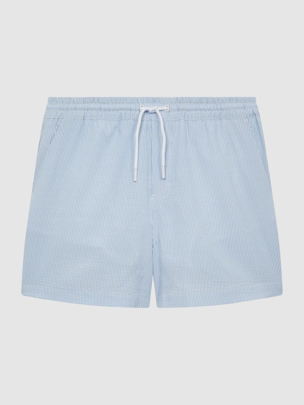 Reiss Swimwear | Coast Striped Drawstring Swim Shorts Soft Blue/white - Men