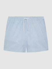 Reiss Swimwear | Coast Striped Drawstring Swim Shorts Soft Blue/white - Men