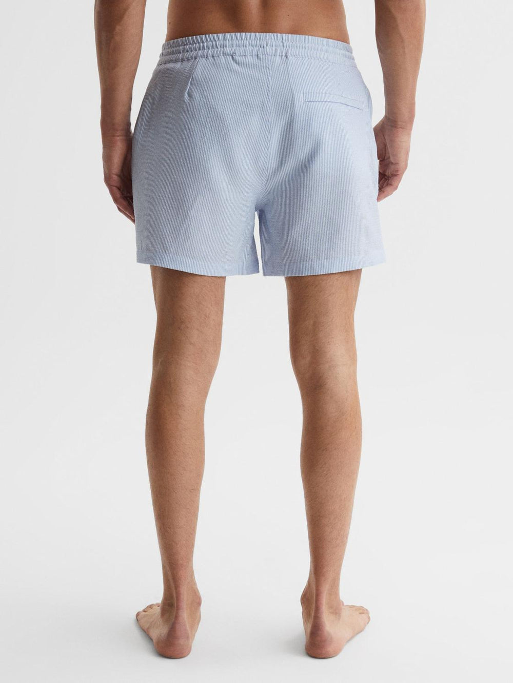 Reiss Swimwear | Coast Striped Drawstring Swim Shorts Soft Blue/white - Men