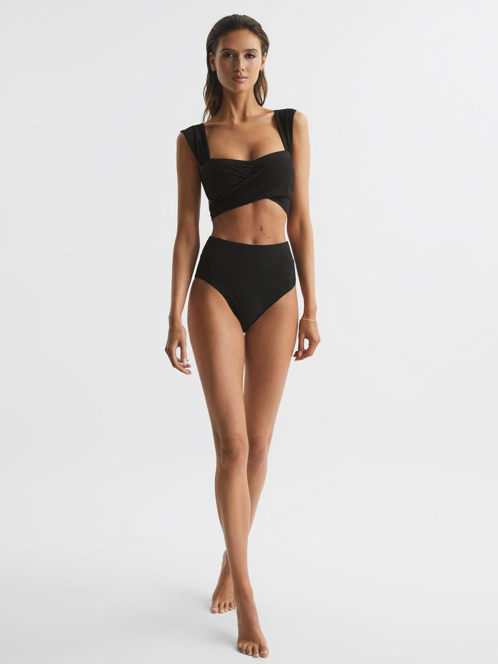 Reiss Swimwear | Cristina High Rise Bikini Bottoms Black - Women