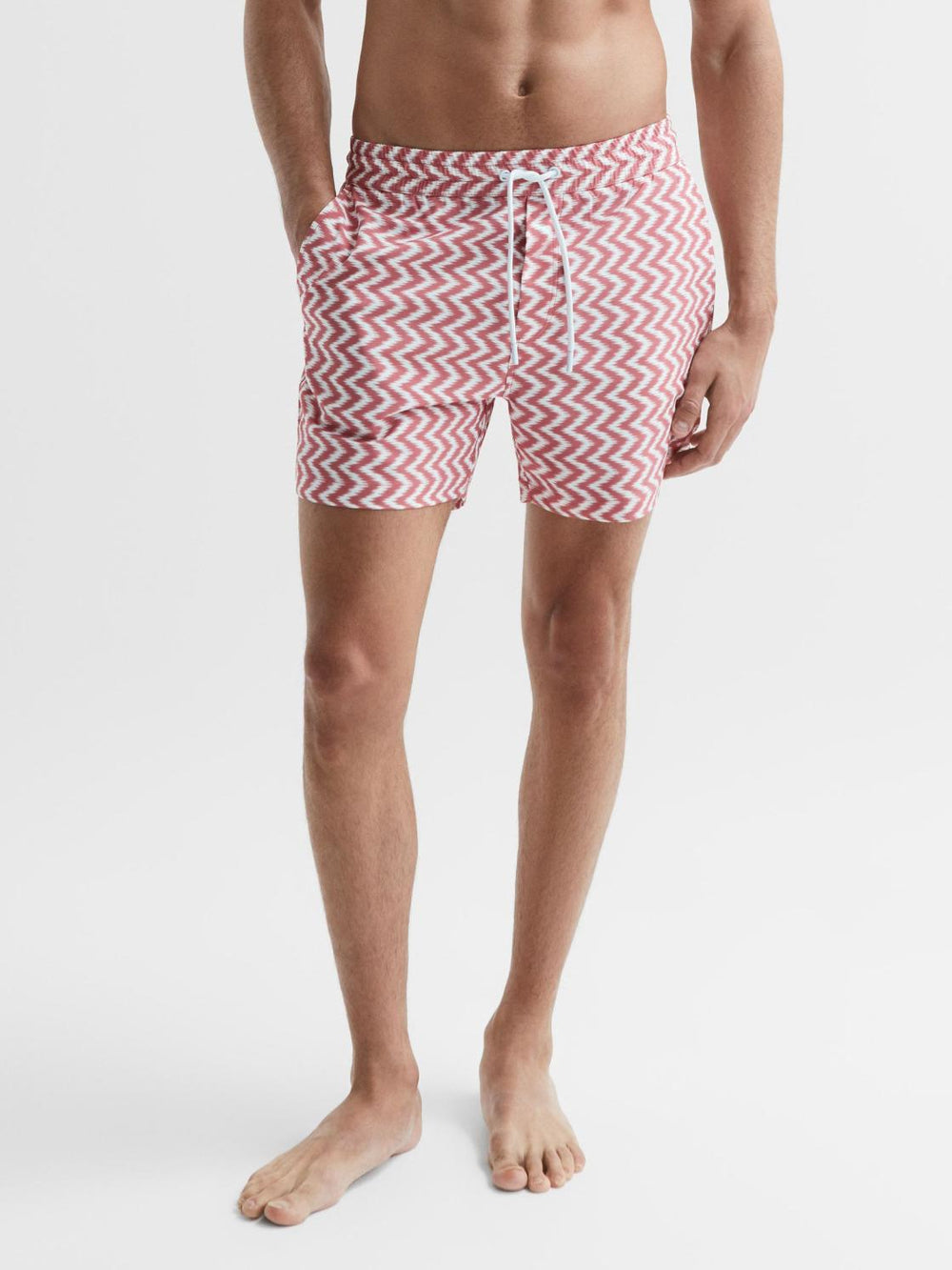 Reiss Swimwear | Florida Printed Drawstring Swim Shorts Rust - Men