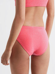 Reiss Swimwear | Good American Sparkle Bikini Bottoms Bright Coral - Women
