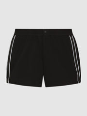 Reiss Swimwear | Jesse Elasticated Waistband Striped Swim Shorts Black - Men