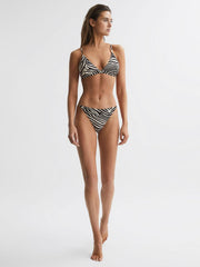 Reiss Swimwear | Melody Zebra Print Bikini Bottoms Black/white - Women