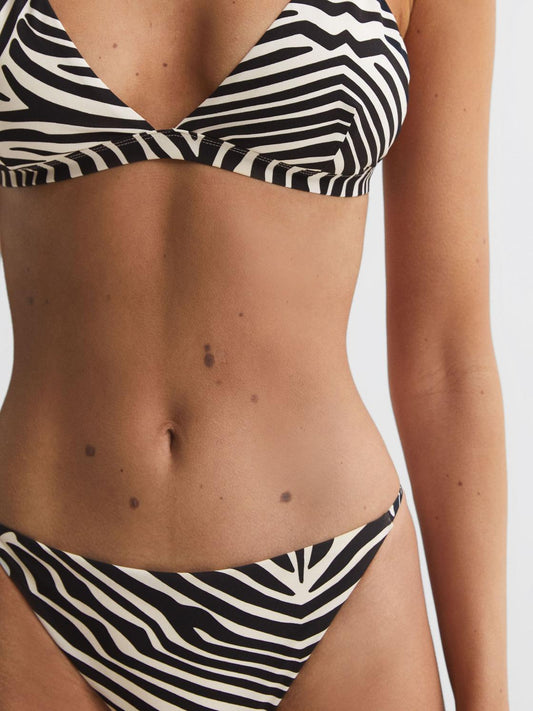 Reiss Swimwear | Melody Zebra Print Bikini Bottoms Black/white - Women