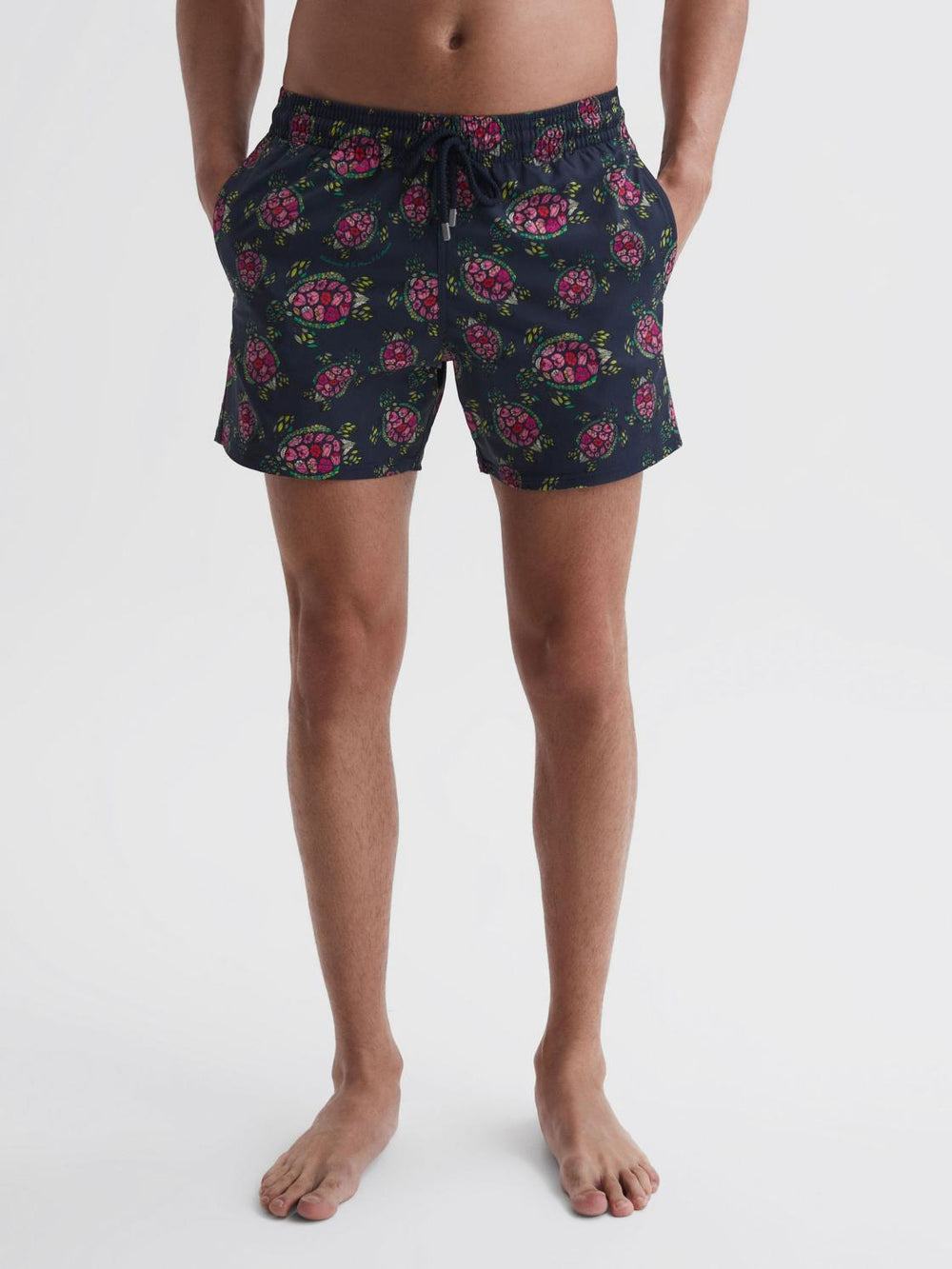 Reiss Swimwear | Moorise Vilebrequin Turtle Print Swim Shorts Black/red - Men