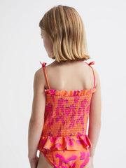 Reiss Swimwear | Nelli Floral Swimsuit Orange Print - Children