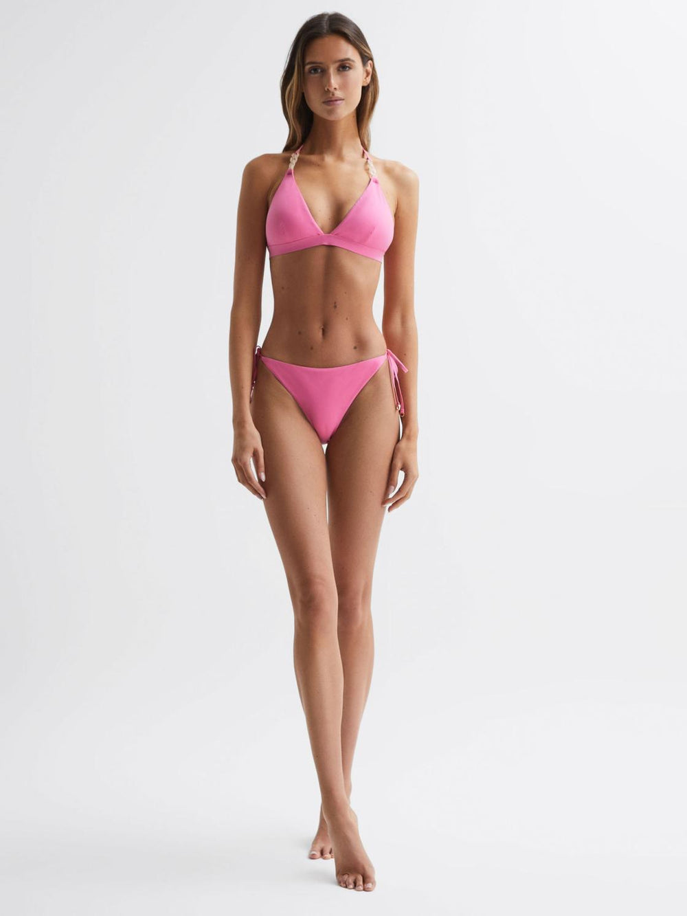 Reiss Swimwear | Ripley Triangle Bikini Top Pink - Women
