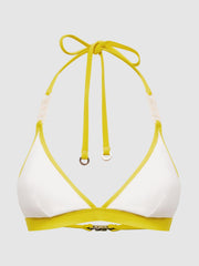 Reiss Swimwear | Rutha Colourblock Halter Bikini Top White/yellow - Women
