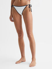 Reiss Swimwear | Rutha Self Tie Bikini Bottoms White/navy - Women