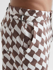 Reiss Swimwear | Santorini Abstract Print Swim Shorts Rust/ecru - Men