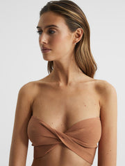 Reiss Swimwear | Sierra Ribbed Bandeau Top Blue - Women