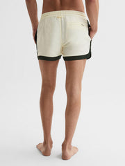 Reiss Swimwear | Surf Drawstring Contrast Swim Shorts White/bottle Green - Men