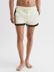 Reiss Swimwear | Surf Drawstring Contrast Swim Shorts White/bottle Green - Men