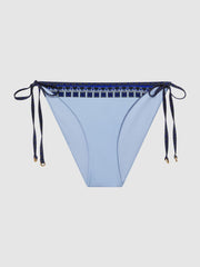 Reiss Swimwear | Tina Printed Trim Bikini Bottoms Blue Print - Women