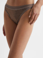 Reiss Swimwear | Tyra Embellished Bikini Bottoms Mink - Women