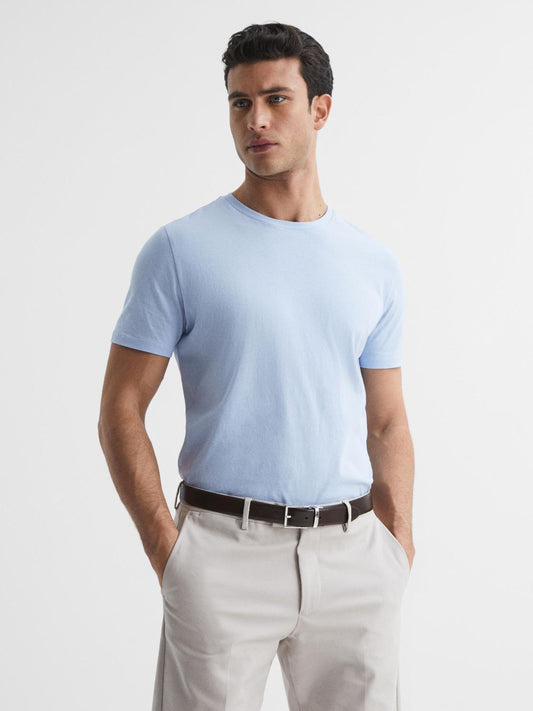 Reiss T-Shirts | Bless Crew Neck T-Shirt Airforce Blue - Men