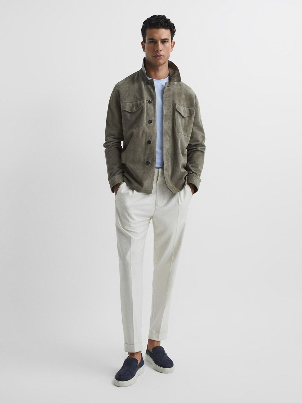 Reiss T-Shirts | Bless Crew Neck T-Shirt Airforce Blue - Men