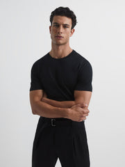 Reiss T-Shirts | Bless Crew Neck T-Shirt Black - Men