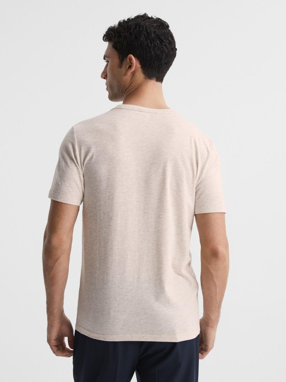 Reiss T-Shirts | Bless Crew Neck T-Shirt Oatmeal Melange - Men