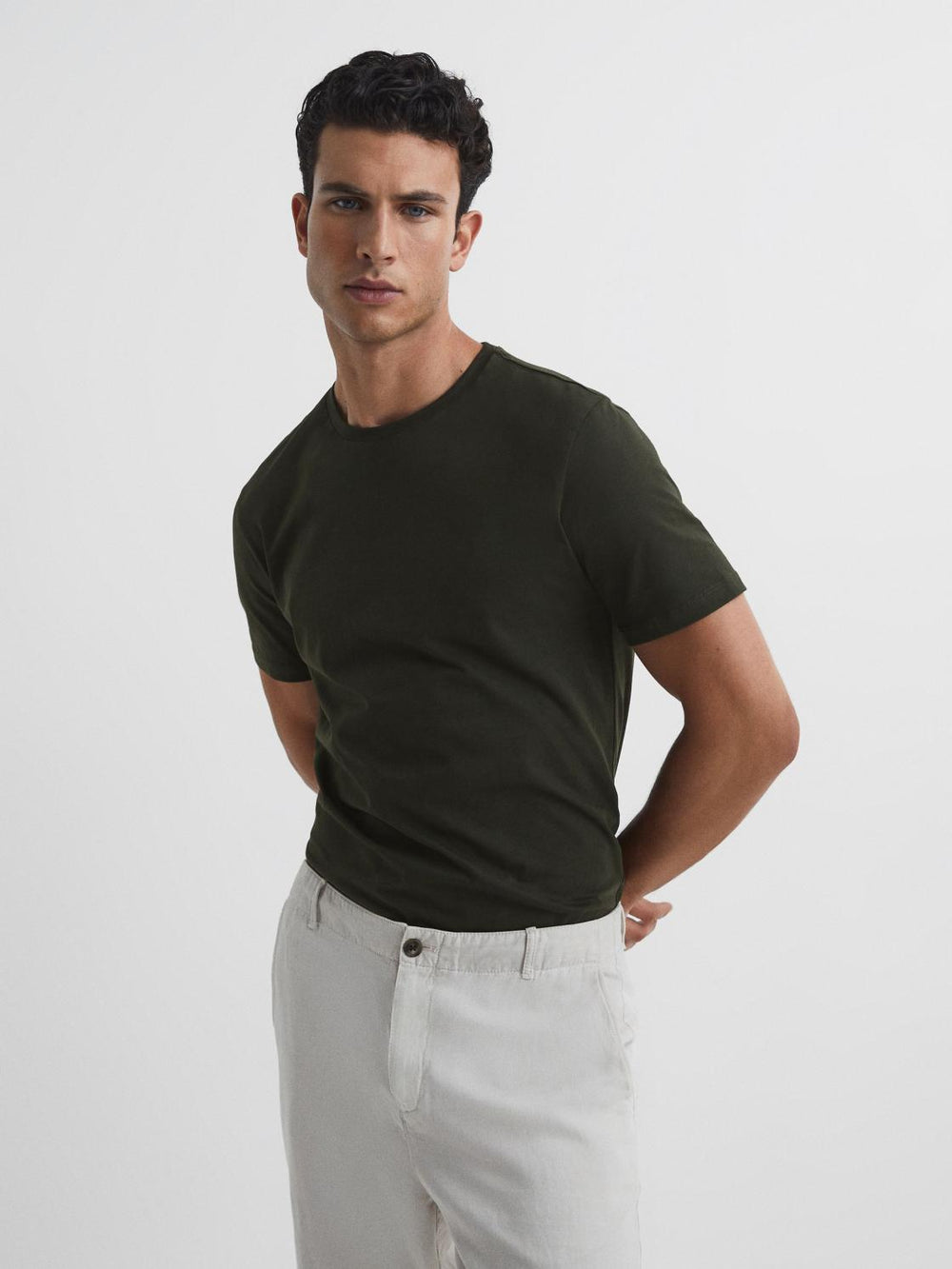 Reiss T-Shirts | Bless Crew Neck T-Shirt Oxidised Green - Men