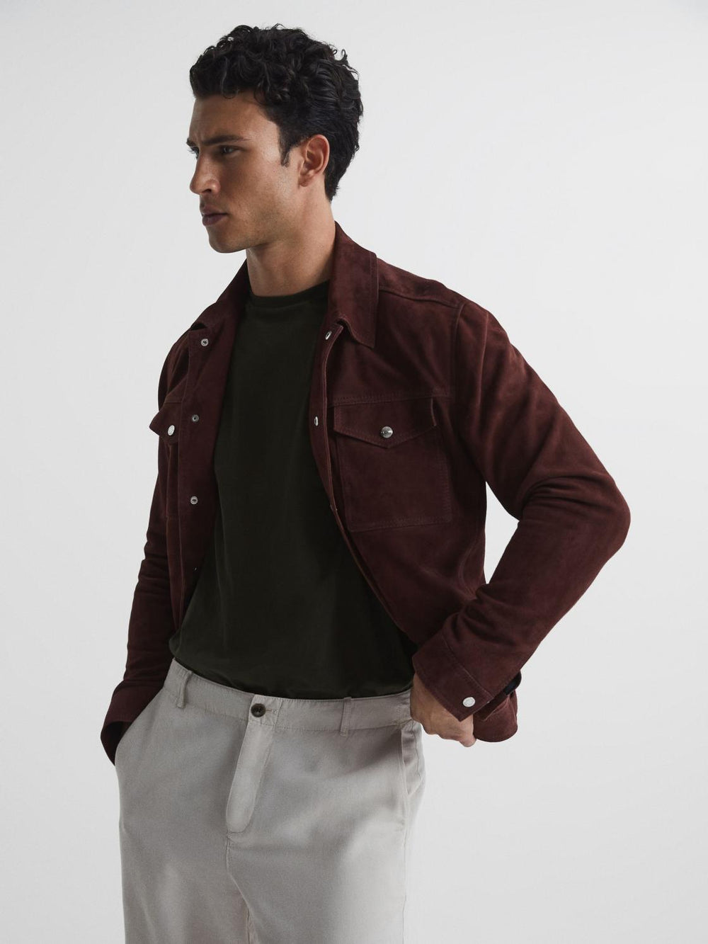 Reiss T-Shirts | Bless Crew Neck T-Shirt Oxidised Green - Men