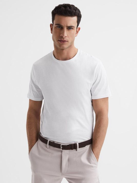 Reiss T-Shirts | Bless Crew Neck T-Shirt White - Men