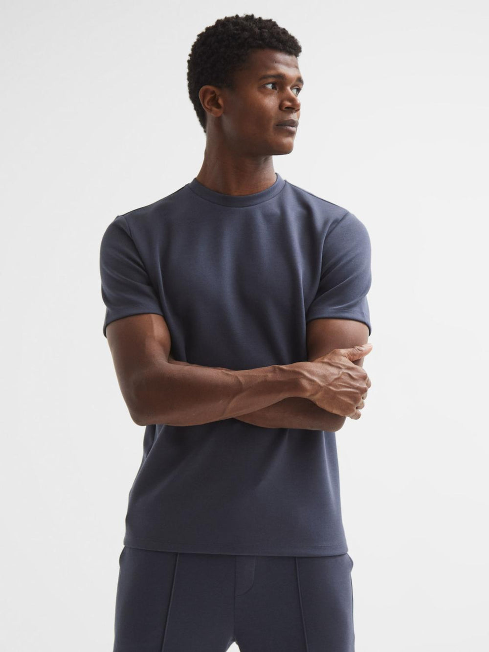 Reiss T-Shirts | Bradley Regular Fit Crew Neck T-Shirt Airforce Blue - Men