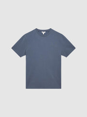 Reiss T-Shirts | Cooper Honeycomb Short Sleeve T-Shirt Airforce Blue - Men