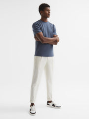 Reiss T-Shirts | Cooper Honeycomb Short Sleeve T-Shirt Airforce Blue - Men