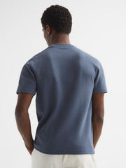 Reiss T-Shirts | Cooper Honeycomb Short Sleeve T-Shirt Airforce Blue - Men
