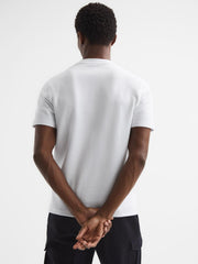 Reiss T-Shirts | Cooper Honeycomb Short Sleeve T-Shirt Airforce Blue - Men