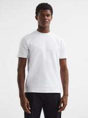 Reiss T-Shirts | Cooper Honeycomb Short Sleeve T-Shirt Airforce Blue - Men
