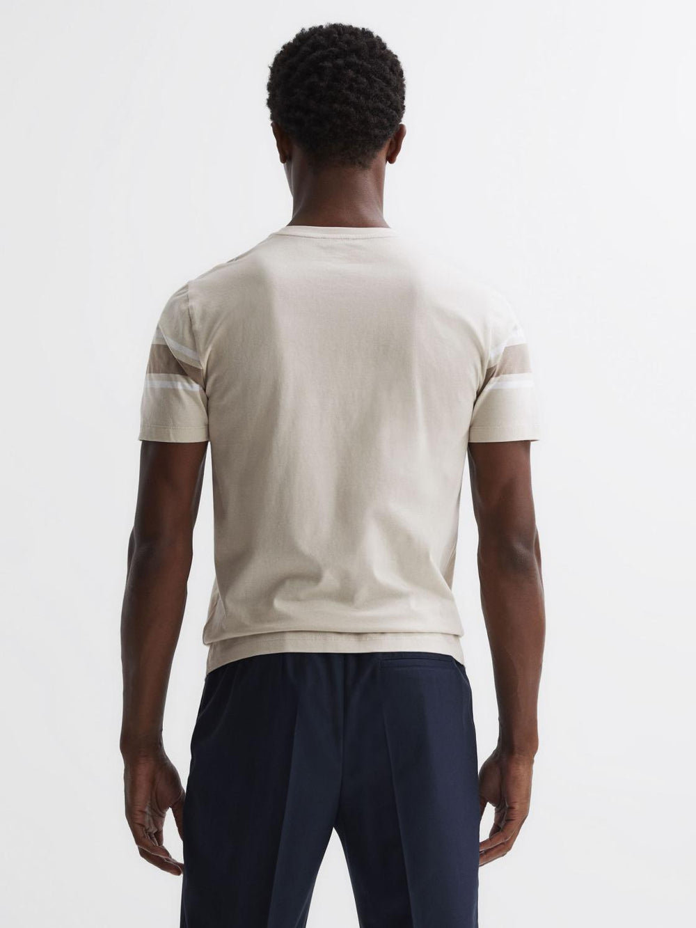 Reiss T-Shirts | Hearts Slim Fit Mercerised Cotton Crew Neck T-Shirt Blue Multi - Men