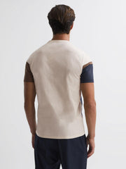 Reiss T-Shirts | Holborn Mercerised Cotton Colourblock T-Shirt Navy Multi - Men