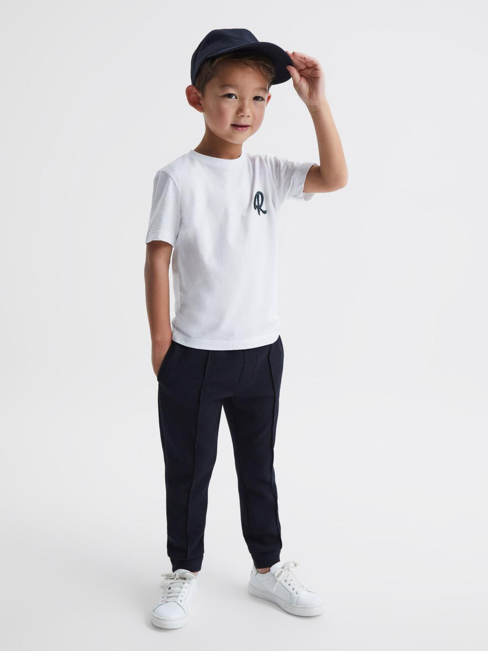 Reiss T-Shirts | Jude Motif Crew Neck T-Shirt White - Children
