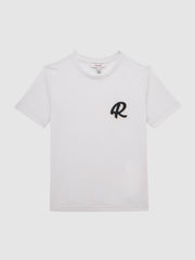 Reiss T-Shirts | Jude Motif Crew Neck T-Shirt White - Children