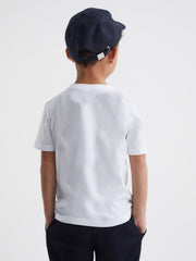 Reiss T-Shirts | Jude Motif Crew Neck T-Shirt White - Children