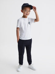 Reiss T-Shirts | Jude Motif Crew Neck T-Shirt White - Children