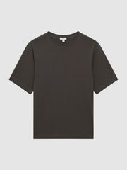 Reiss T-Shirts | Tate Oversized Garment Dye T-Shirt Fern Green - Men