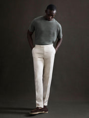 Reiss T-Shirts | Venice Linen Crew Neck T-Shirt Fern Green - Men