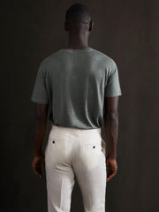 Reiss T-Shirts | Venice Linen Crew Neck T-Shirt Fern Green - Men