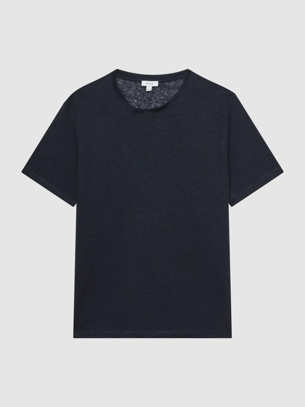 Reiss T-Shirts | Venice Linen Crew Neck T-Shirt Navy - Men