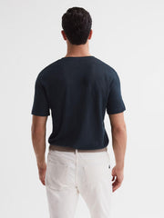 Reiss T-Shirts | Venice Linen Crew Neck T-Shirt Navy - Men